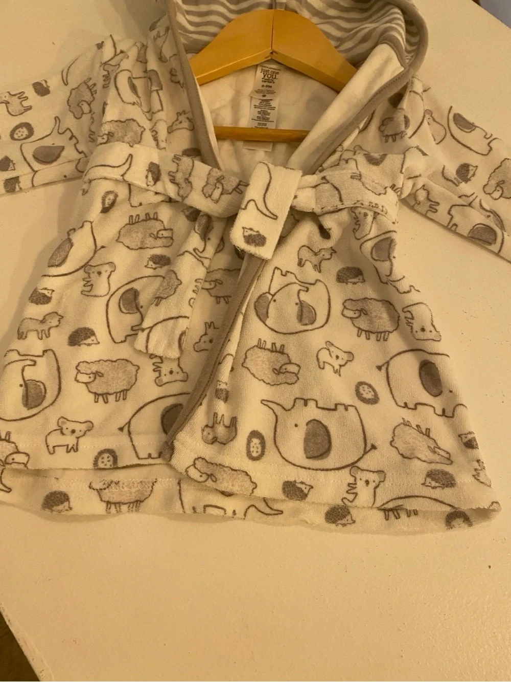 Just One You by Carter’s Baby 0-9M Hooded Animal Print Bathrobe